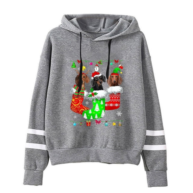 WILLBEST Sudadera Navideña para Mujer con Estampado de Perro, Estilo Casual, Holgada, de Manga Larga Grande