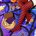 thumbnail image 6 of Halloween Colorful Striped Thigh High Long Socks Witch Sock for Women Girls Over the Knee Stockings Role Play Hosiery, 6 of 8