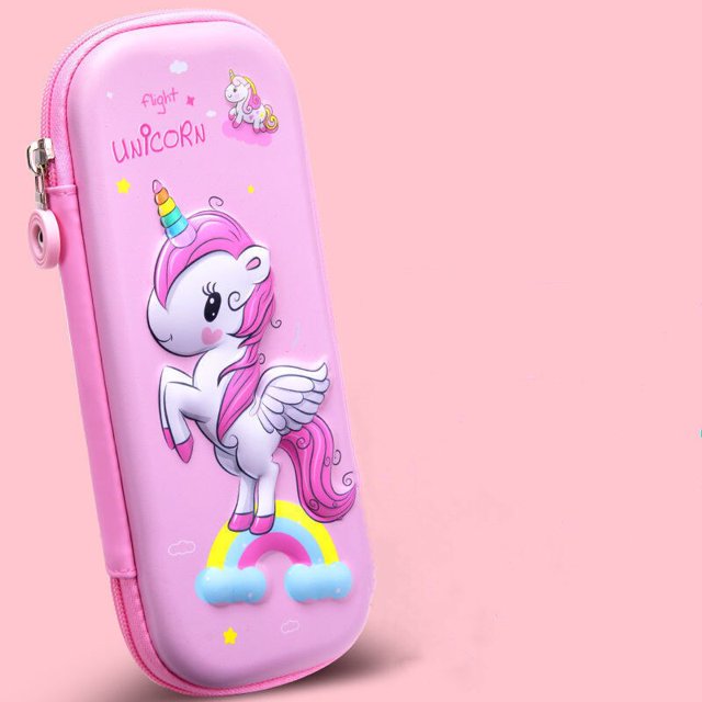 Estuche de lápices 3D EVA unicornio, caja de papelería de dibujos animados, caja de lápices de colores para niñas, estuche de bolígrafo para estudiantes, suministros escolares, regalos, funda para ipa hola suerte unisex