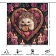 thumbnail image 2 of Hedgehog Chocolates Roses Shower Curtain 4 Piece Sets Shower Curtain Set with Rugs Valentine’s Day Gifts Waterproof Personality Pattern Bath Curtains for Bathtub Decor, 2 of 8