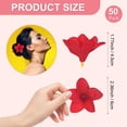 thumbnail image 2 of Uxcell 50-Pack Artificial Plumeria Flowers, Fake Silk Heads Flower Plumeria Bulk Petal for DIY Crafts/Dress/Wedding/Party Decoration [Red, 2.36"/ 6cm], 2 of 6