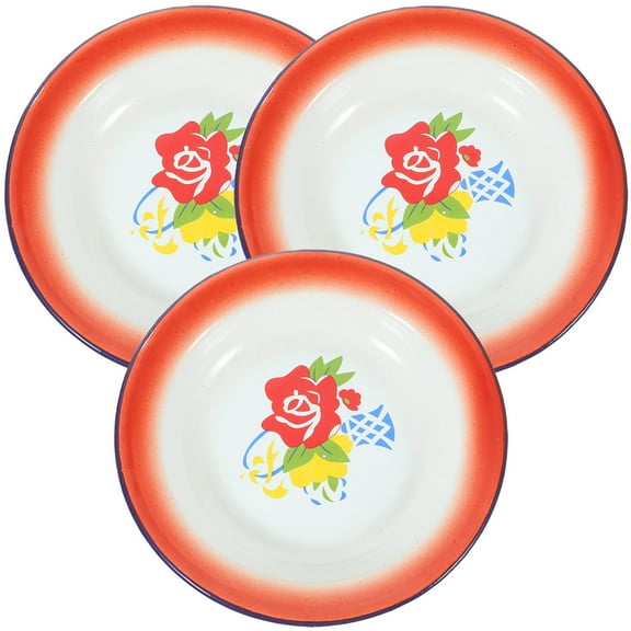 Masteelf  3 Pcs Round Dish Serving Dinner Plates Dessert Dishes Food Vintage