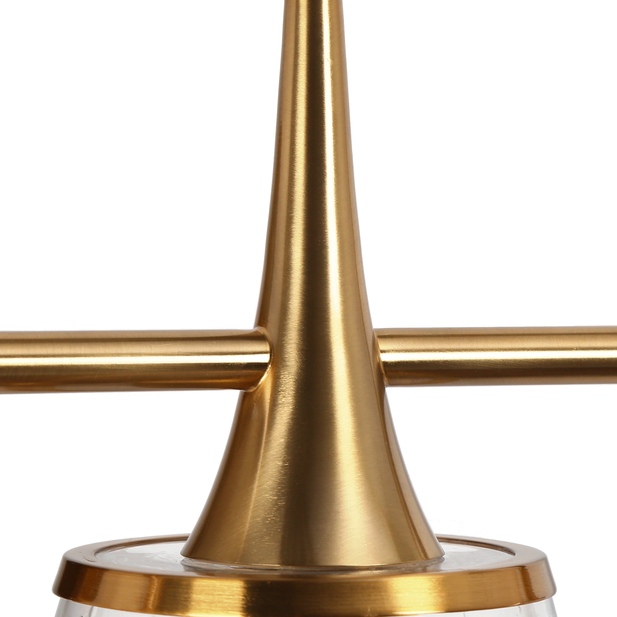 LNC Gold 3-Light Bathroom Vanity Light with Seeded Glass Conical Shades, Dimmable