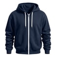 thumbnail image 2 of Mens Sweatshirt Zeliretfy Men's Windbreakers Casual Jacket Loose Solid Color Outdoor Long Sleeved Hooded Casual Jacket Windbreaker Front-Zip Jacket, 2 of 6