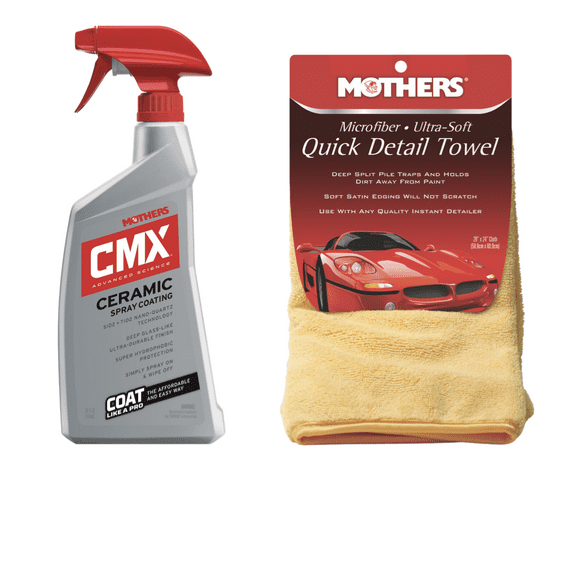 Mother's 01024/155600 CMX Ceramic Spray 24 oz. and Mother's Microfiber Ultra-Soft Quick Detail Towel