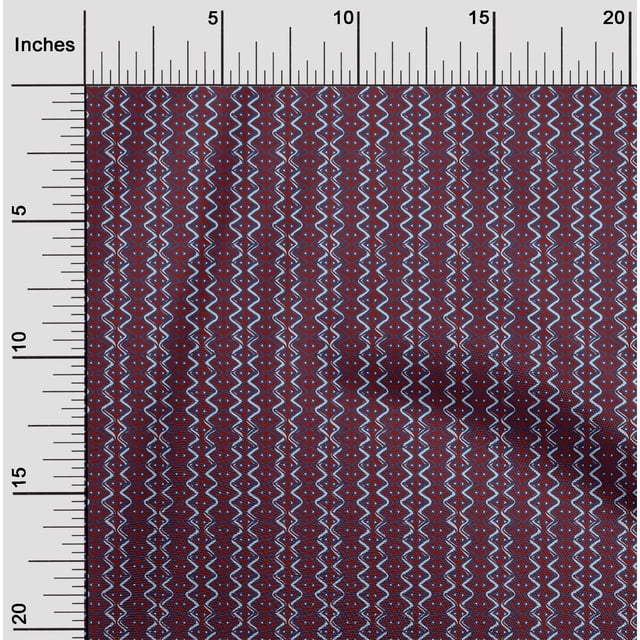 oneOone Polyester Lycra Fabric Chevron|Leaves & Floral Block Print Fabric By The Yard 56 Inch Wide
