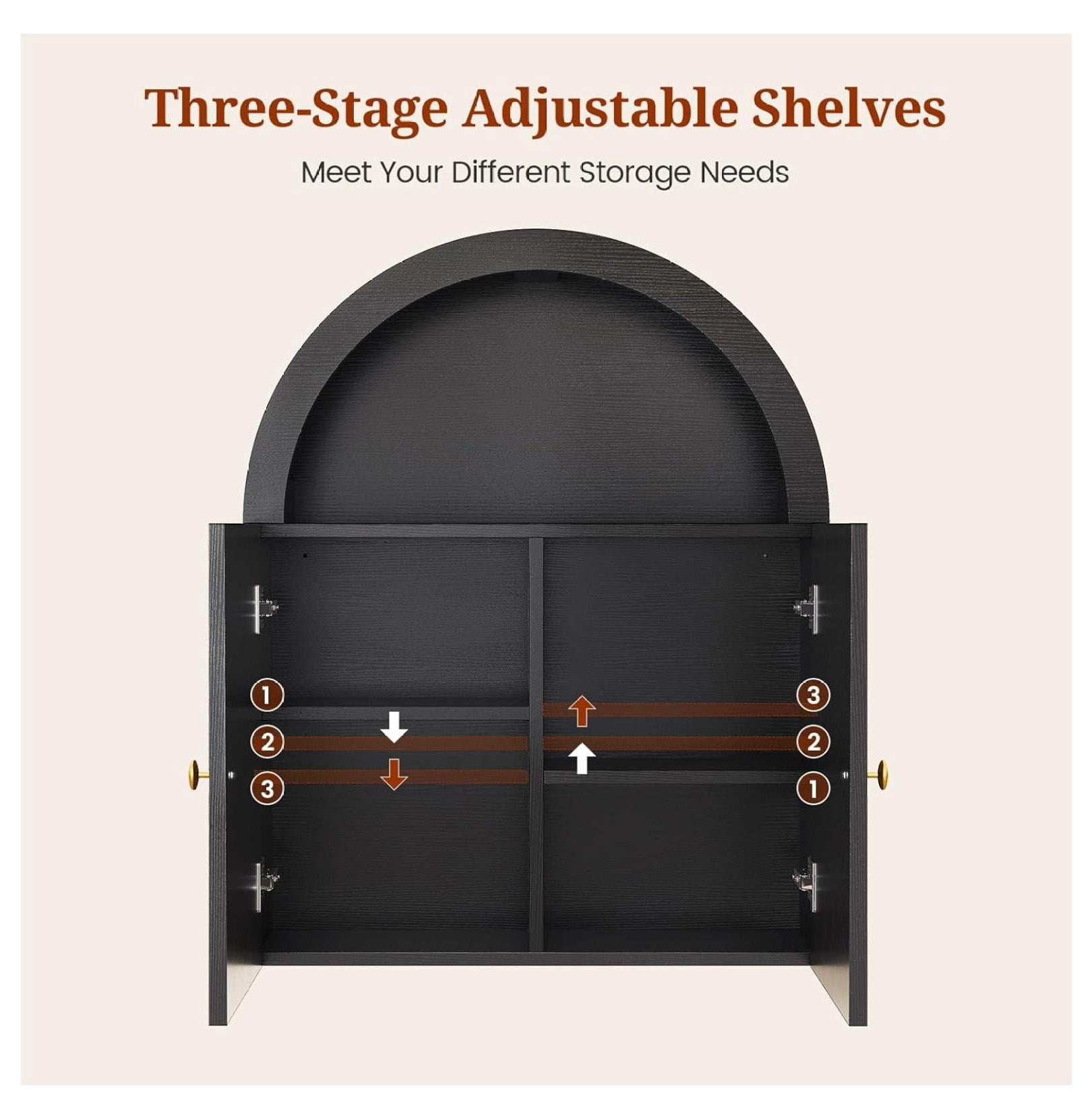 SONGMY Arched Bathroom Wall Cabinet, 23.6 x 30.3'' Over The Toilet Cabinet with Grille Door, Adjustable Shelf, Wall Mounted Cabinets for Bathroom Laundry Room Kitchen (Grille Door, 30IN)
