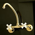 thumbnail image 2 of Kingston Brass KS614PB Kingston Two Handle Wall Mount Kitchen Faucet, Polished Brass, 2 of 5