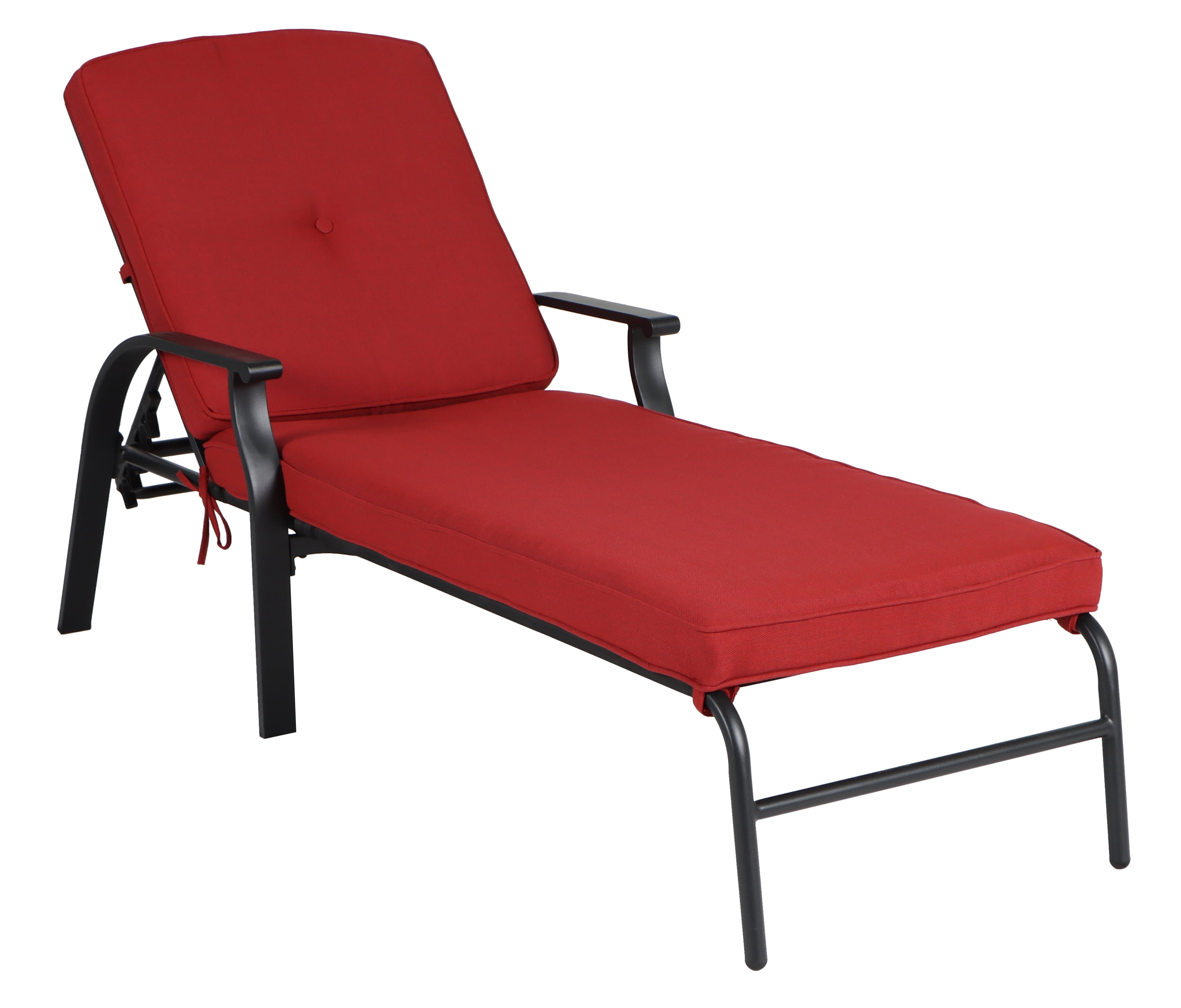 Outdoor Chaise Lounge Chair Cushion Red Yellow Patio Recliner Lounger Padding 