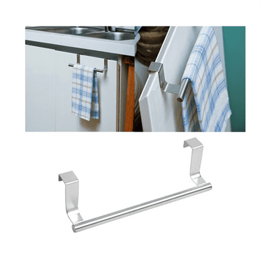 Duslogis Stainless Steel Over-the-Cabinet Rack Kitchen Dish Towel Drawer Bar Holder- Storage and Organization for Hand, Dish, Tea Towels, 1Pack