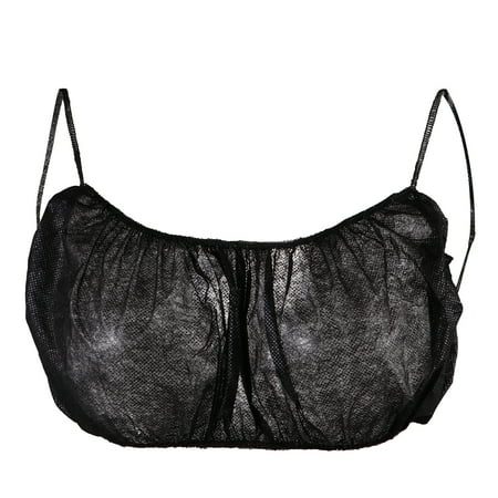 

50pcs Black Disposable Bra Women Non-woven Fabric Tops for Spa Beauty Salon