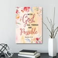 thumbnail image 3 of With God All Things Are Possible Matthew 19:26 Canvas Wall Art,Bible Verse Scripture Canvas Painting Prints for Christian Home Bedroom Office Church Religious Wall Decor, 3 of 6