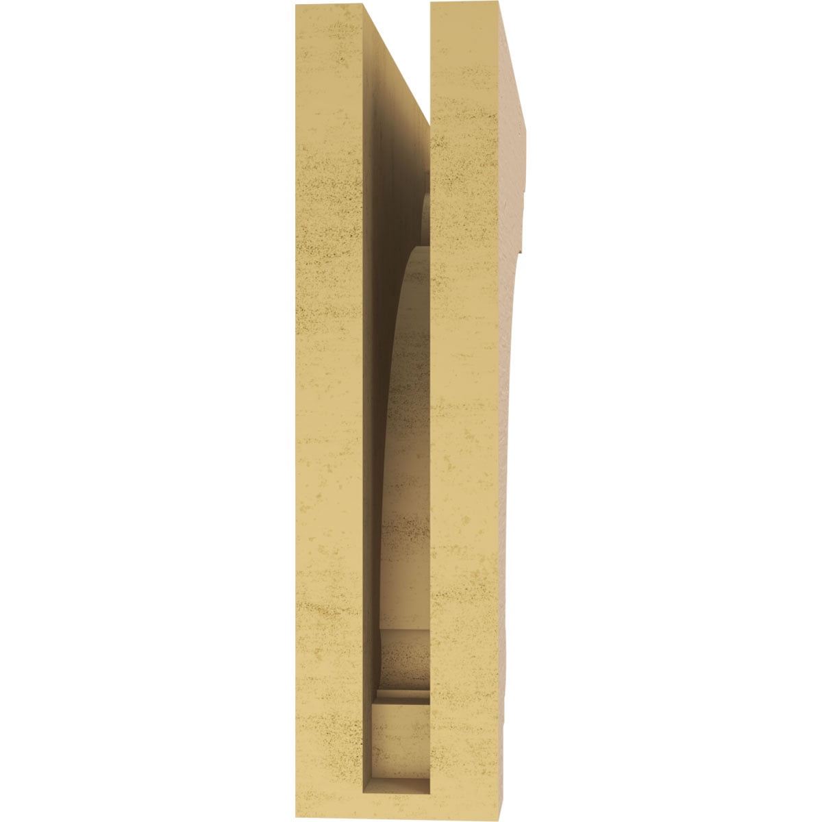3"W x 12"D x 12"H Thin Hughes Rough Cedar Woodgrain TimberThane Corbel, Primed Tan