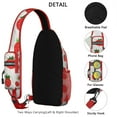 thumbnail image 3 of Sweet Red Strawberry Pattern Sling Bag, Fruity Berry Print Crossbody Backpack with Fresh Flowers and Summer Design, 3 of 5