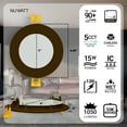 thumbnail image 2 of NuWatt 6'' Bronze Trim Ultra Slim 5CCT Selectable LED Canless Recessed Downlight, Dimmble 12PK, 2 of 9