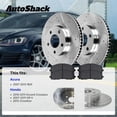 thumbnail image 3 of AutoShack Front Vented Drilled & Slotted Silver Zinc Coated Brake Rotors + Ceramic Pads 6-PC Brake Kit Replacement for 2007-2011 Honda CR-V 2007-2012 Acura RDX SilverShield Pro 11.65" (296 mm), 3 of 5