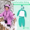 thumbnail image 3 of Cuddle Club One Piece Kids Rain Suit Waterproof Jacket Toddler Overalls, Purple Bear 6 to 7 Years Old, 3 of 6