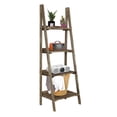 thumbnail image 3 of Fionafurn 4-Tier 49'' Ladder Shelf Bookshelf Bookcase Storage Display Plant Leaning Shelf Brown, 3 of 7