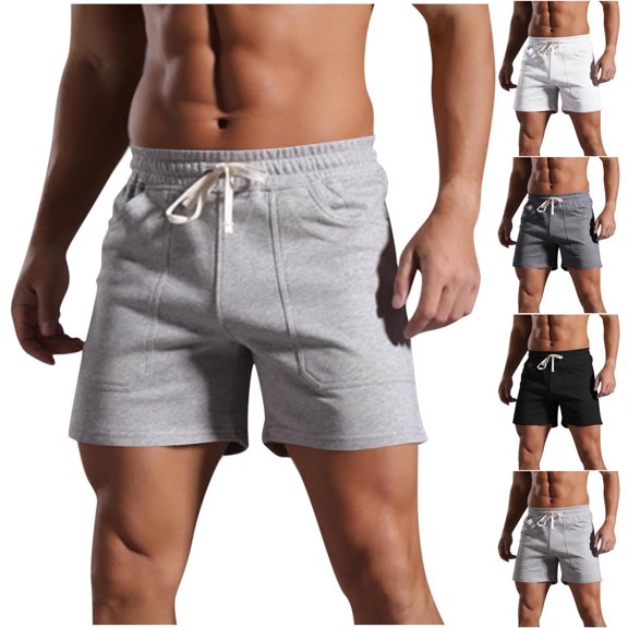FRSASU Men's Athletic Basketball Gym,Performance Tech Workout Training Shorts with Pockets White