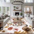 thumbnail image 3 of Large Area Rugs for Living Room Bedroom, Red Mushrooms 5'x8' Rug Washable Carpet Runner Indoor Outdoor, Elegant Pastoral Botanical Watercolor Non Slip Floor Mats Rug for Kitchen, Bathroom, 3 of 8