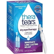 TheraTears Dry Eye Therapy Lubricating Eye Drops for Dry Eyes, Preservative Free eye drops, 30 Single-Use Vials