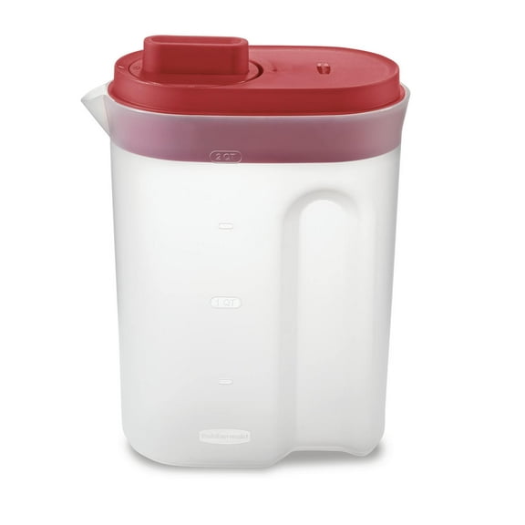 Rubbermaid Compact Pitcher with Lid, 2 Quart, Red