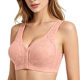 thumbnail image 4 of BaoFuBaoMei Front Snap Bras for Women Plus Size Lift Wireless Bra Side Support Push up Brassiere Jacquard Everyday Bralette, 4 of 8