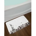 thumbnail image 2 of Urban Bath Mat, Cityscape of New York City Famous Statue of Liberty and Skyscrapers Drawing Print, Non-Slip Plush Mat Bathroom Kitchen Laundry Room Decor, 29.5 X 17.5 Inches, White and Grey, Ambesonne, 2 of 2