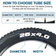 thumbnail image 2 of LotFancy 2Pcs 26 x 4.0/3.50/3.80 Fat Bike Tubes, 35mm Schrader Valve, 2 Tire Levers, 2 of 7