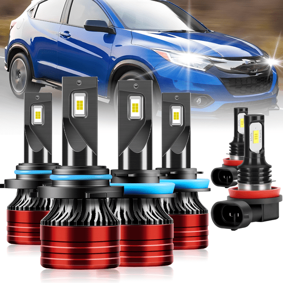 TELLIGIBLE For Honda HR-V 2019-2022 LED Headlight Bulbs 6000K 6X LED Headlight High Low Fog Light Bulbs Combo