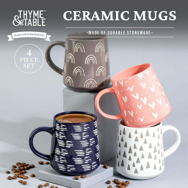 Home Essential Assorted Stoneware Espresso Mugs, 3 fl oz