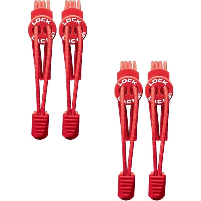 Agujetas Elásticas Redondas Tenis Sin Nudo Lock Laces 2 Pack rojo