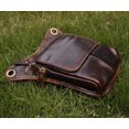 thumbnail image 4 of Le'aokuu Mens Genuine Leather Messenger Riding Hip Bum Waist Pack Drop Leg Bag Coffee, 4 of 7