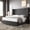 Grey, variant on VanAcc Queen Size Bed Frame,Upholstered Velvet Low Profile Platform with Raised Wingback Headboard,Black