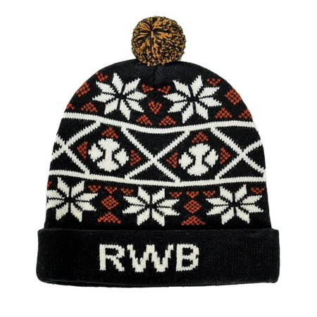 Fair Isle Hat Patterns - RWB Abstract Fair Isle Pattern Ugly Christmas Beanie One Size Hat Black