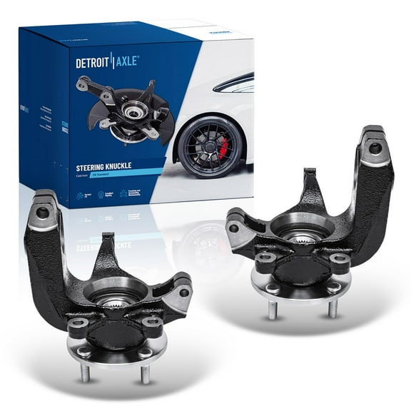 Detroit Axle - Front 2pc Steering Knuckles for 06-10 Ford Focus, 2 Steering Knuckles and Wheel Hub Bearings 2006 2007 2008 2009 2010 2011 Replacement