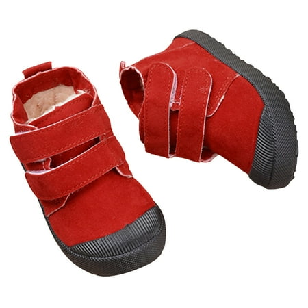 Quealent Kids Shoes Running Shoes Girls Boys First Walker Shoes Breathable Non-Slip Hook and Loop Sneakers (Red 3.5 Years)