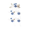 thumbnail image 2 of Wuqi 5 Pieces Bridal Flower Wedding Hair Pins Pearl Hair Pins Clips Headpiece Gold Wedding Hair Accessories Jewelry with Rhinestone for Brides Bridesmaids Women, 2 of 5