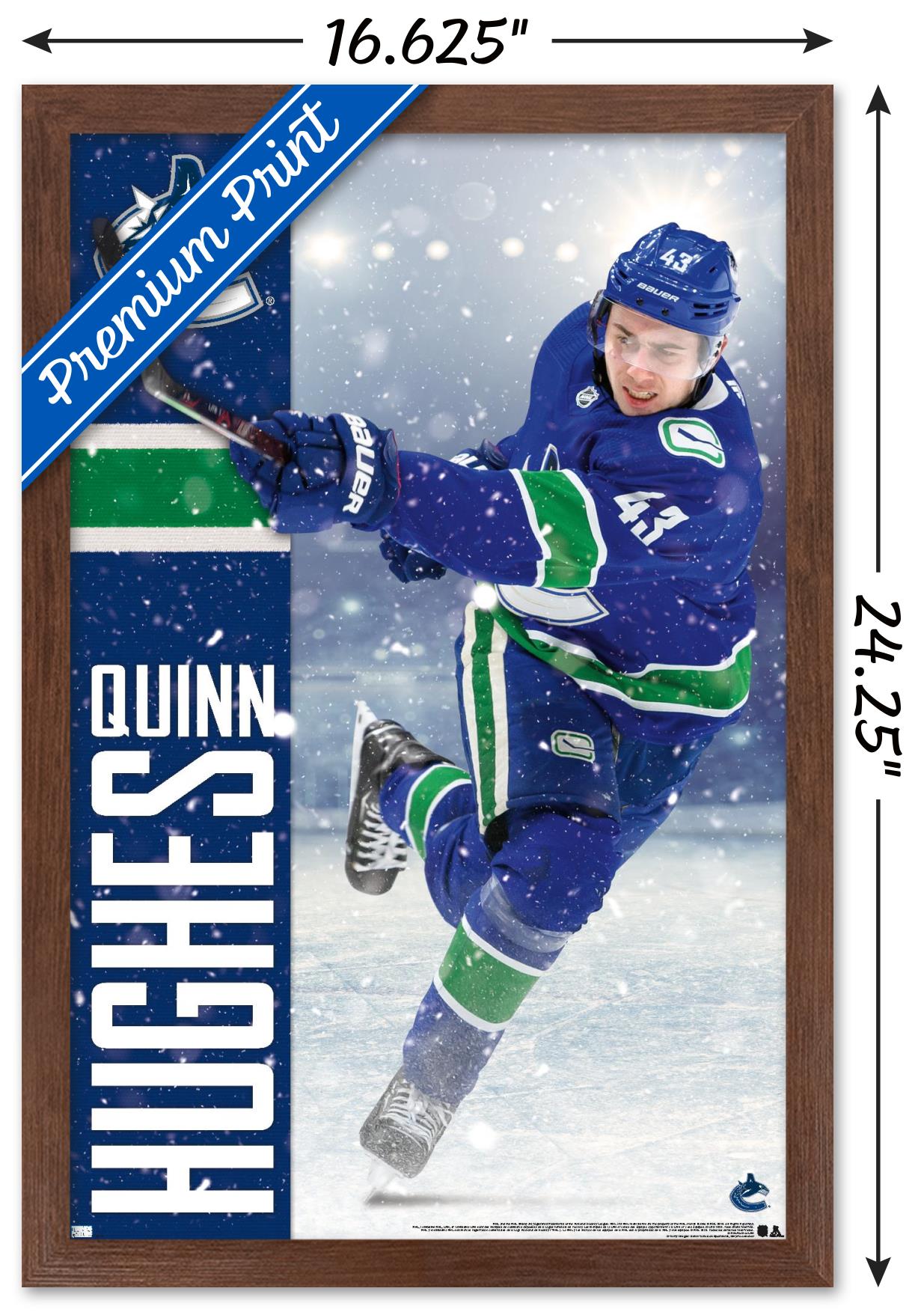 NHL Vancouver Canucks - Quinn Hughes 20 Wall Poster, 14.725" x 22.375", Framed - image 3 of 5