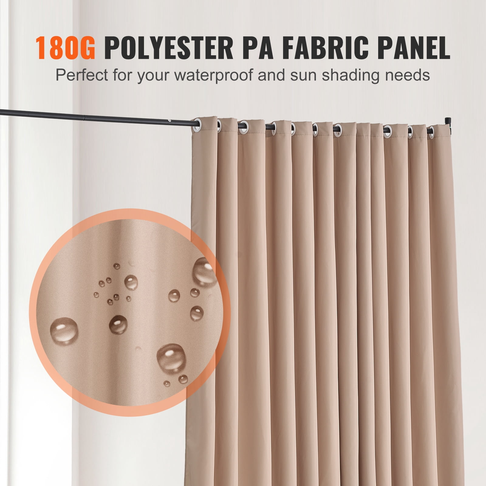 VEVOR Room Divider, Portable Panel Room Divider with Wheels Curtain Divider Stand, Freestanding Room Divider Privacy Screen for Office, Bedroom, Dining Room, Study, Brown