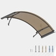thumbnail image 2 of Aluminum Rainbow Arched Polycarbonate Canopy, Black Frame Brown Panel 61"×37.4" All-Weather & Multi-Wall Compatible, UV-Resistant Rain/Sun/Wind Shelter for Arched Doors/Windows/Buildings, 2 of 16