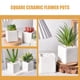 thumbnail image 3 of Maceta cuadrada de cerámica para plantas suculentas de interior, 6 unidades, color blanco, decorativa, para escritorio, oficina, ventana, decoración del hogar, 3 of 7