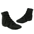 thumbnail image 6 of XIMIN Jazz Shoes for Woman Canvas Dance Boots Character Shoes Lace Up Black Jazz Shoes Split Sole Ballroom Dancing Flat Ankle Boots (10-10.5 Years, Black), 6 of 7