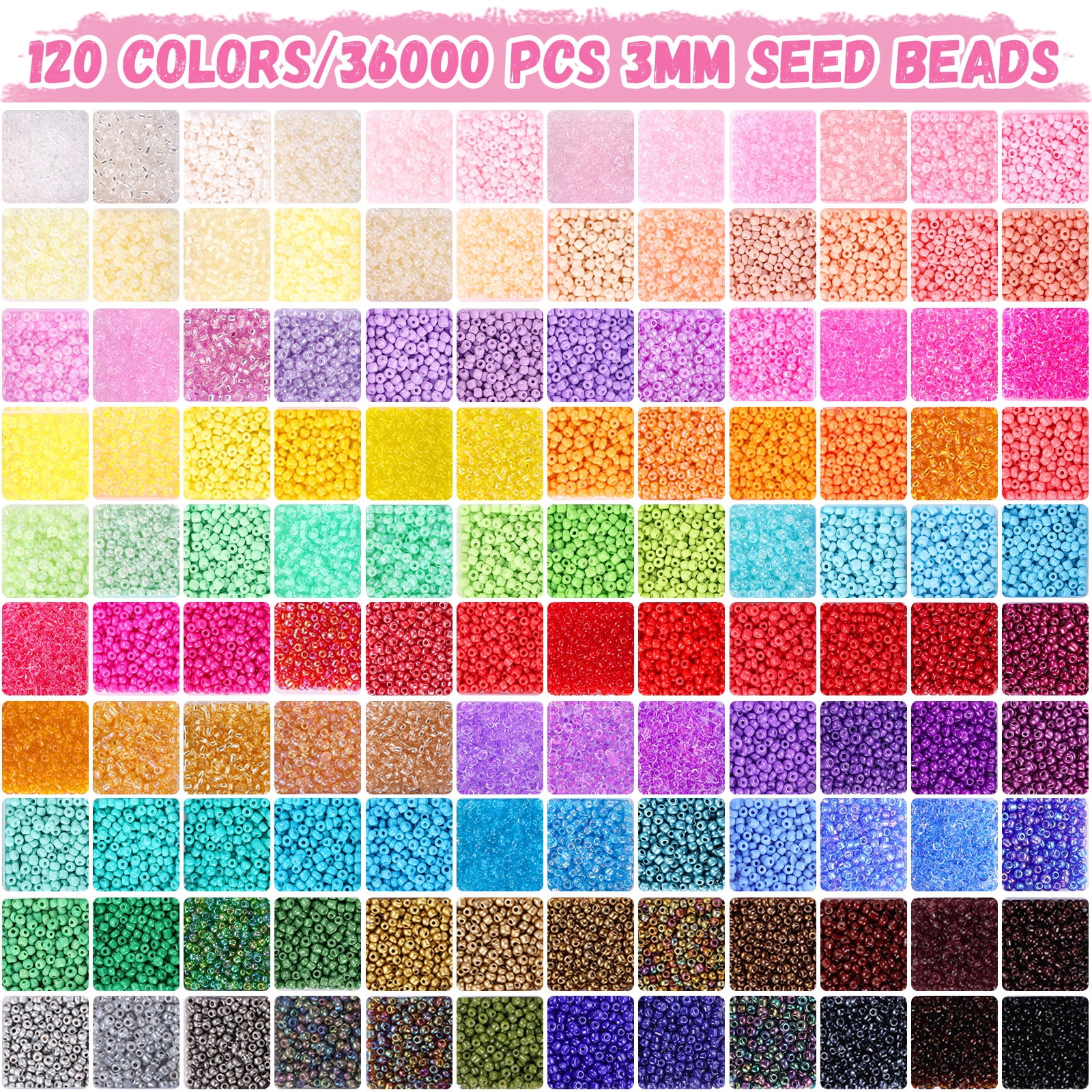 Funtopia 4000pcs 4mm Seed Beads for Bracelets Making Kit, 24 Colors Small  Glass Beads for Jewelry Making, Friendship Bracelet Kit with Alphabet  Letter