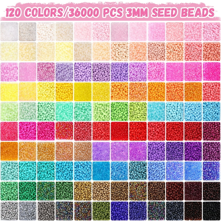 Beads for Jewelry Making, Funtopia 120 Colors 44000+ Pcs Friendship  Bracelet Making Glass Seed Beads, Tiny Beads Set for Bracelets Making, DIY,  Art and Craft Kit, Gift for Kids Adults, 3mm 