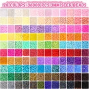 Beads for Jewelry Making, Funtopia 120 Colors 44000+ Pcs Friendship Bracelet Making Glass Seed Beads, Tiny Beads Set for Bracelets Making, DIY, Art and Craft Kit, Gift for Women, 3mm
