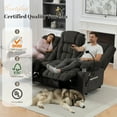 thumbnail image 6 of Manual Recliner Sofa, 3 Seater Reclining Couch with Fold-Down Console and Hidden Storage, Double Padded Recliner Sofa for Living Room, Apartment, RV (Grey), 6 of 10