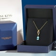 thumbnail image 5 of Gem Stone King 10K Yellow Gold Ice Blue Topaz Pendant Necklace for Women | 1.00 Cttw | Gemstone November Birthstone | Pear Shape 8X5MM | With 18 inch Chain, 5 of 6