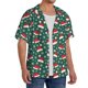 thumbnail image 2 of Balery Santa Hat Joy Green Festive Camisa Casual de Manga Corta con Botones para Hombre, Texturizada, Estilo Cubano, para Playa, Verano-XX-Large, 2 of 5
