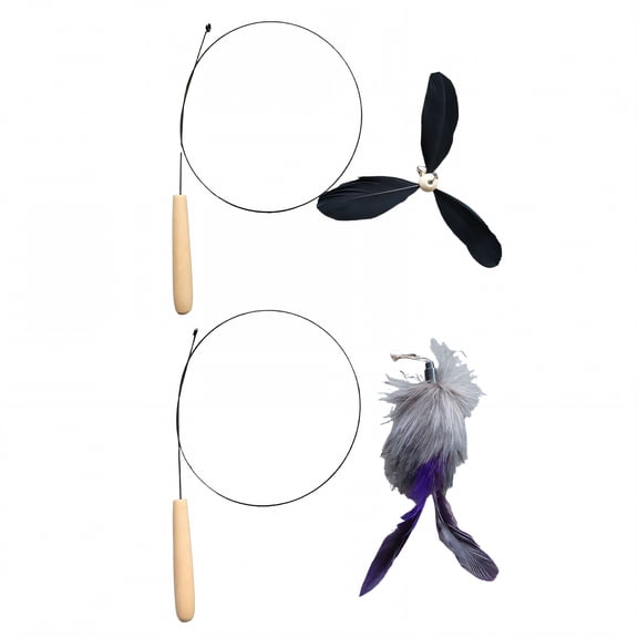 BESTSKY 2Pcs Kitten Toys,Rotating Toy Cat Toys Wands,Keeps Cats Engaged and Entertained Cat Enrichment Toys for Indoor Cats,Style2